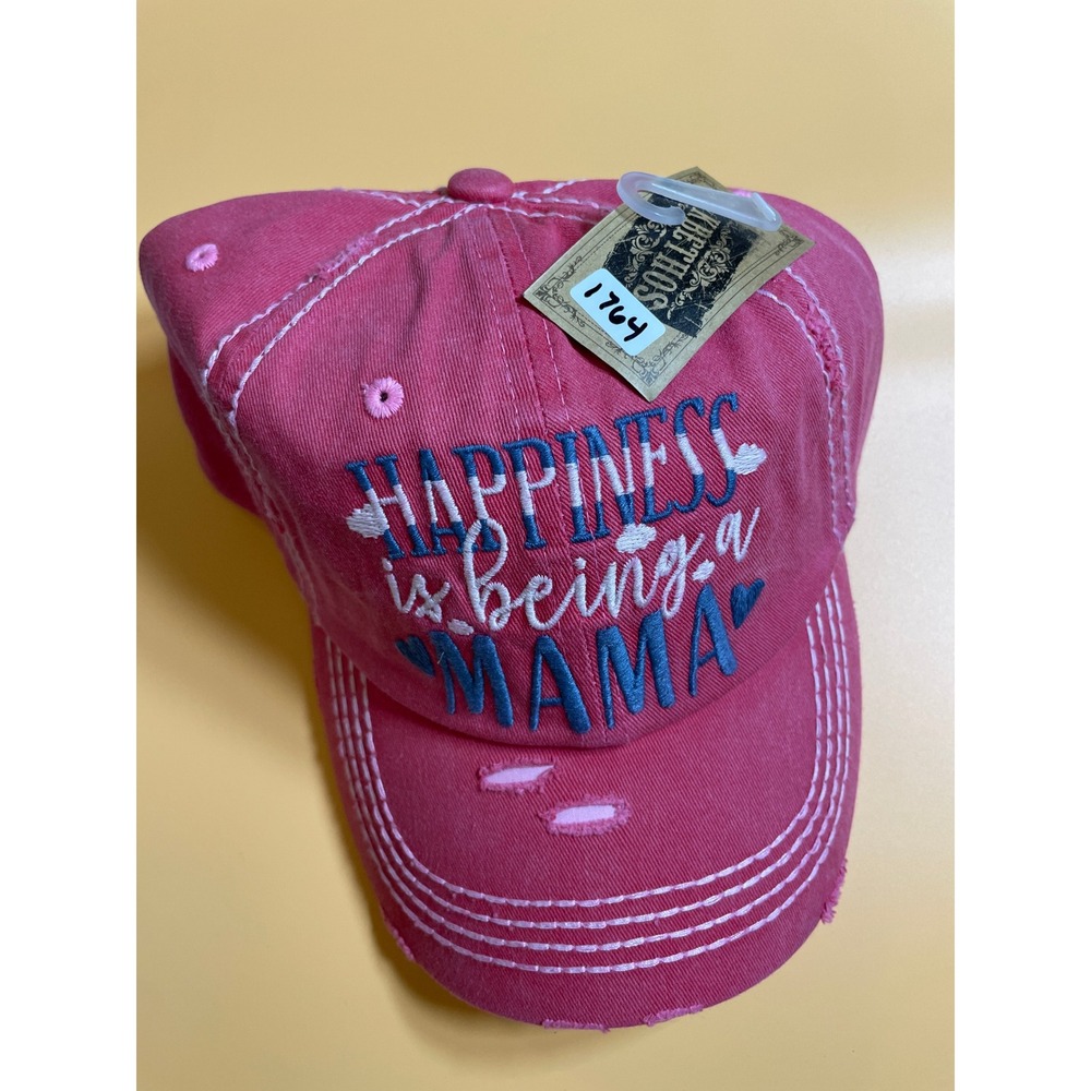 KBETHOS Baseball Cap Women OS Pink NWT Distressed Mama Embroidered Hat